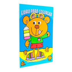 Libro para colorear. Oso con ojos saltarines